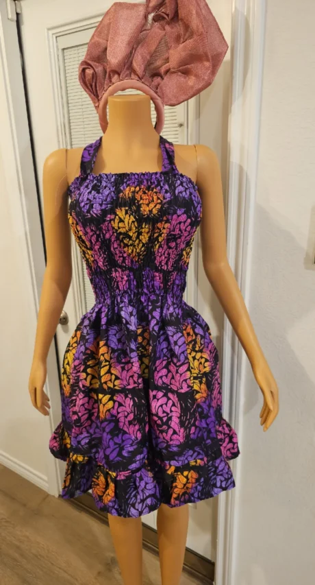 Ayana Plum Smokey Ankara (pretty flower)