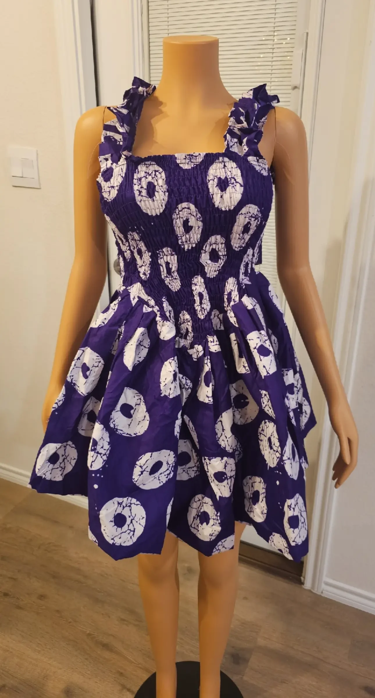 Soft violet tones, bold bubble beauty 💜✨ The Ayana Violet Bubble Dress is playful elegance with a smokey Ankara twist.