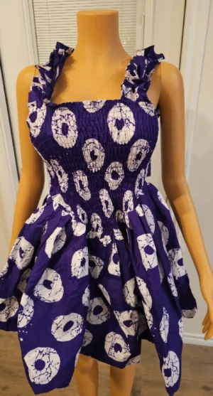 Soft violet tones, bold bubble beauty 💜✨ The Ayana Violet Bubble Dress is playful elegance with a smokey Ankara twist.